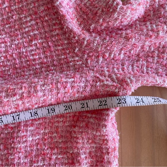 Escada Tweed Jacket Size 44 Pink White Metallic Elegant Barbiecore Elegant - Picture 10 of 11